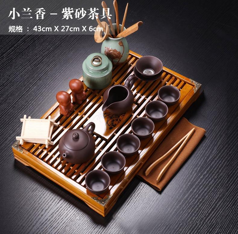 Luxury Chinese Porcelain Tea Cup Set, Tea Ceremony Strainer, Purple Clay, Kung Fu Tea Set Tray, Teaware DG50TS
