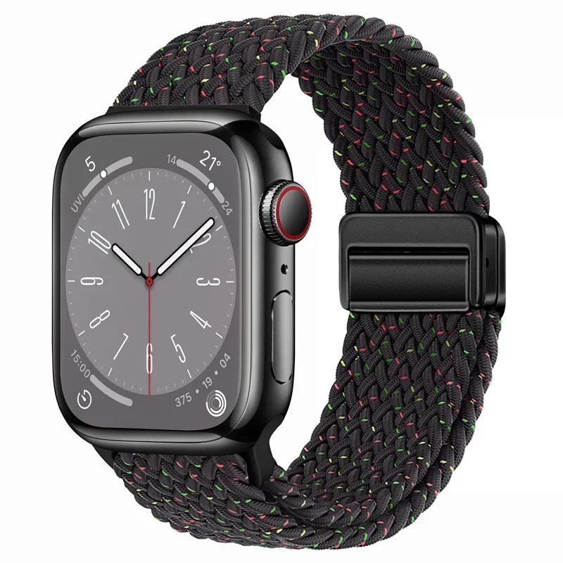 Woven nylon strap For Apple Watch 10 42mm 46mm Ultra 2 49mm 9 8 7 45mm 41mm breathable bracelet For iwatch 6 5 4 3 SE 44mm 40mm