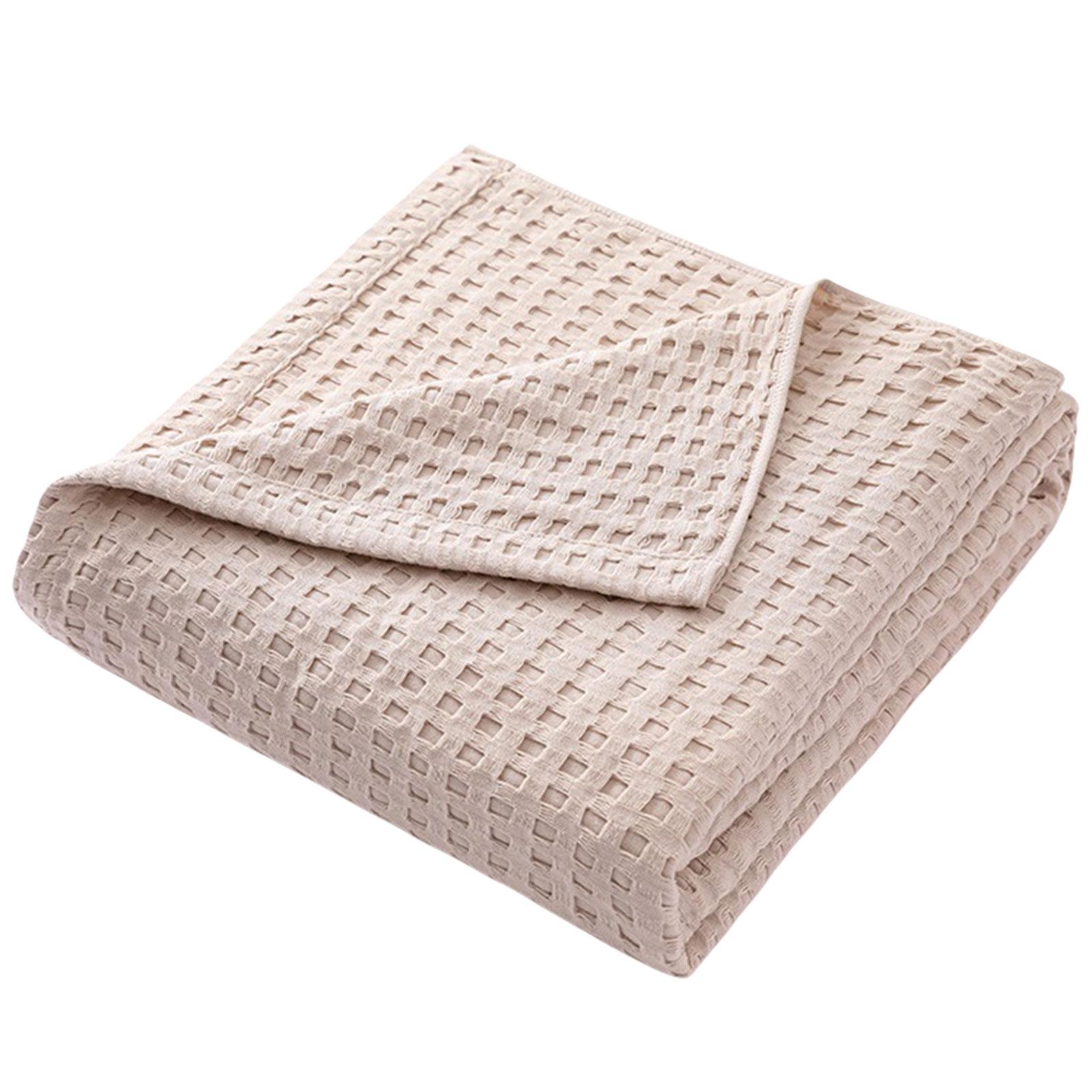 

Мягкий вафельный плед 150x200см Охлаждающий хлопковый вафельный для комфорта в любое время года для дивана, спальни, дышащий плед хаки