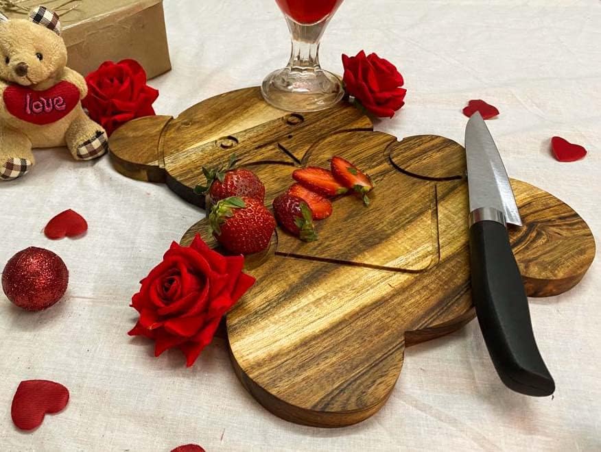 Valentine's Day Gifts Organic Acacia kitchen Cutting Chopping Charcuterie Board Platter Butcher Block for Cheese and Vegetables Meat
