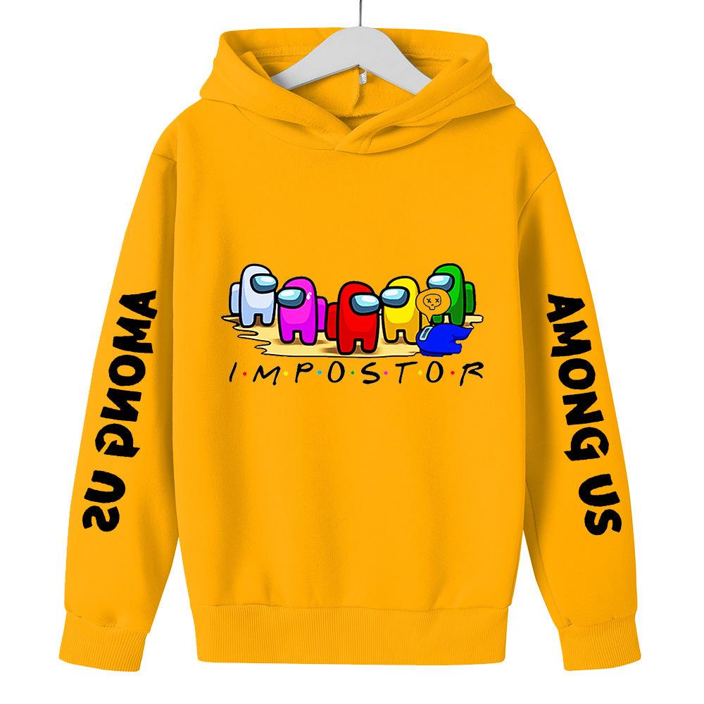 Kids White Among Us Hoodie, Impostor Crewmates Print Sweatshirt, Casual Long Sleeve Pullover for Boys Girls