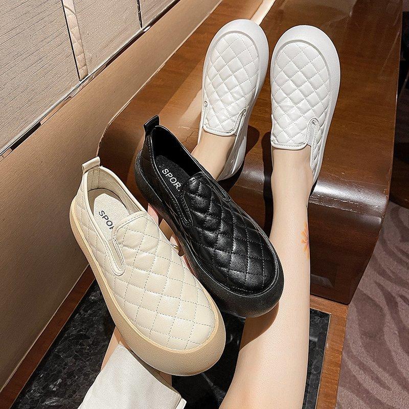 One-pedal little white shoes women's 2025 summer new popular flat-bottomed lazy loafers casual versatile sports shoes