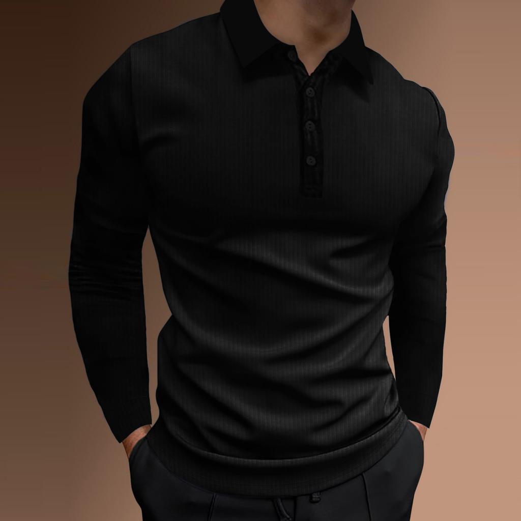 Herren Hemden Klassisch Langarm Knöpfe Fitness Workout T-Shirts Lässig Herbst Gym Muskelbetont Sporttops
