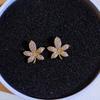 Maple Leaf Stud Earrings Trendy Simple And Versatile High-End Earrings Niche Elegant Women'S Earrings
