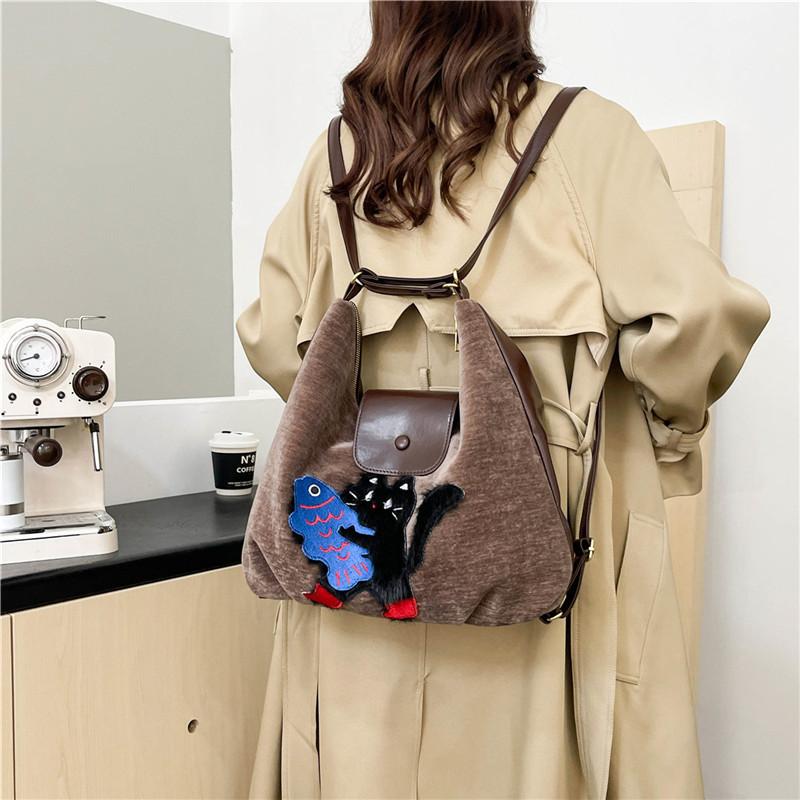 Retro commuter tote bag women's large capacity 2025 new autumn and winter leisure three-purpose bag single shoulder backpack