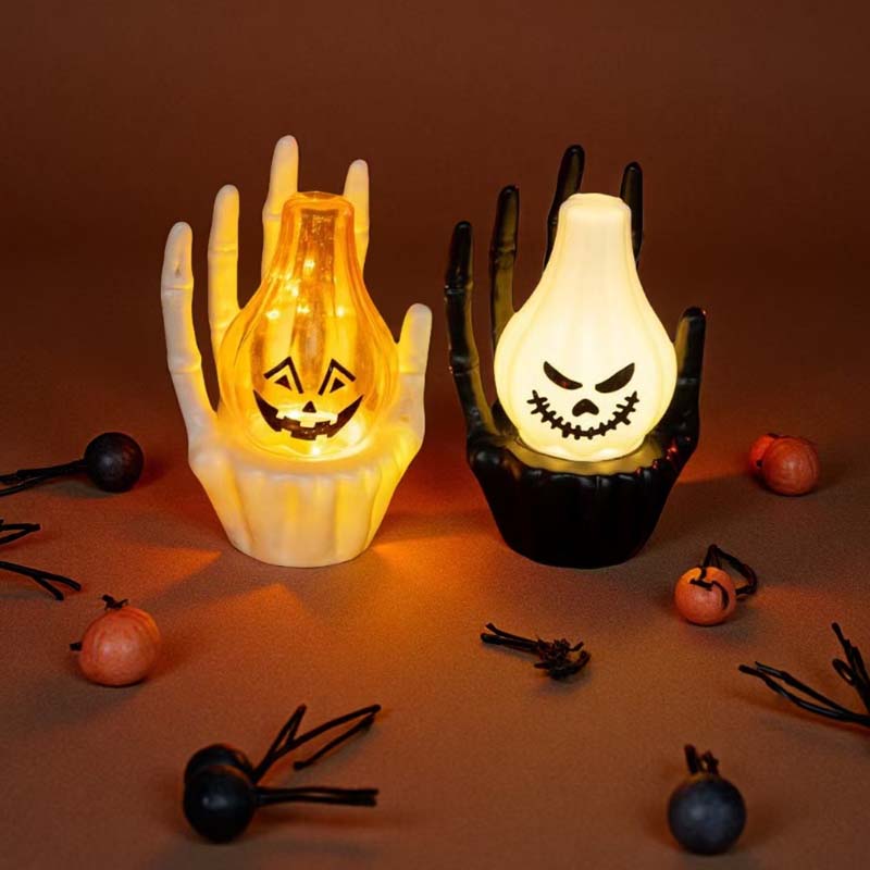 1-10PCS Halloween Scene Decoration Prop Pumpkin Lamp Ghost Hand Light for Haunted House Party Table Display and Holiday Decor