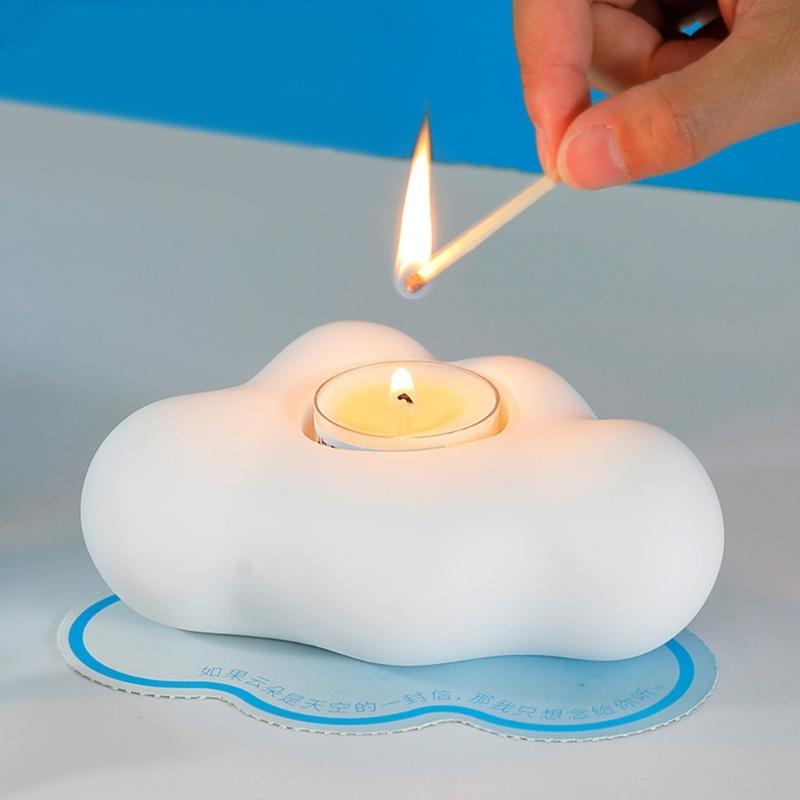 Silicone Candle Holder Moulds Cloud Shaped Silicone Clay Mould Crafts Moulds Silicone Material for DIY Hand-Making Lover