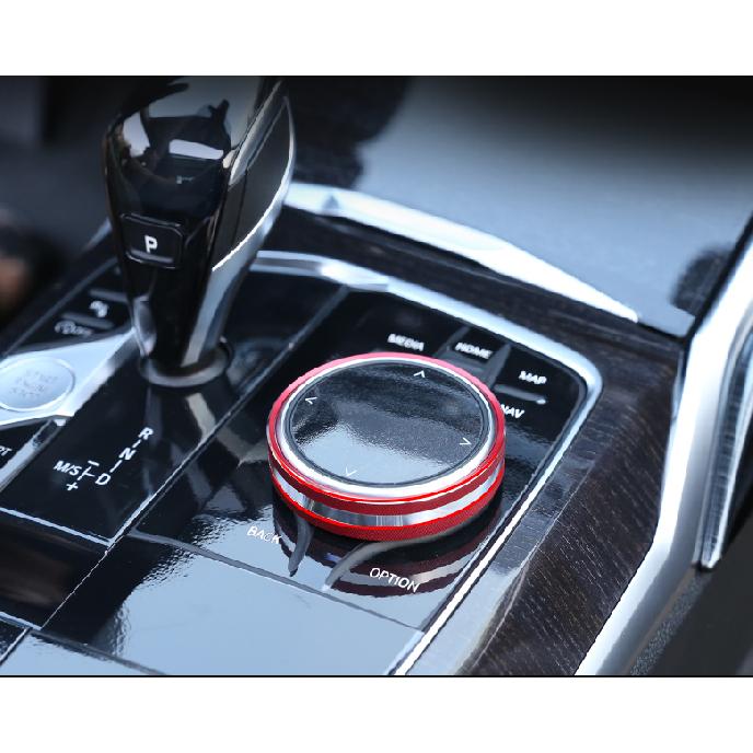 For BMW 3-Series G20 - Red Aluminum Alloy Car Multimedia Knob Cover Trim