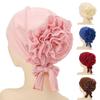 Polyester Large Flowered Cap Hijabs Pullover Cap Fashion Inner Hijab Caps  Women