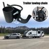 Trailer Tow Chain Holder Aluminum Heavy Duty Rust-Proof Trailer Towing Chain Organizer with 7-Way Plugs Cover Tangle-Free Storage Accessories