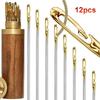 12pcs Blind Needles Elderly Easy Use Sewing Needle Household Threading Sewing DIY Side Big Hole Self Threading Bodkin Needle