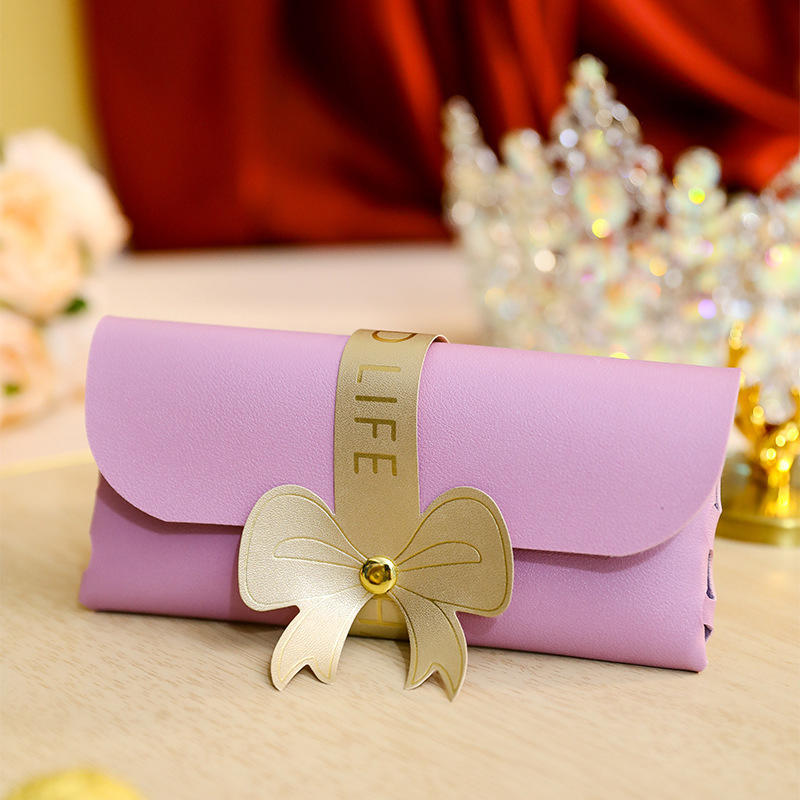 

5PCS Leather Rectangle For Guests Wedding Favours Candy Bags Wallet Shape Coin Organiser Pencil Bags Baby Shower Packing Boxes 5pcs фиолетовый