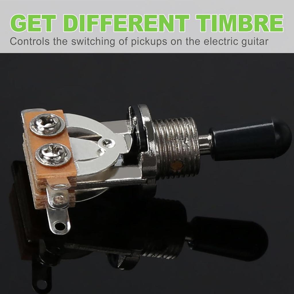 3 Way Guitar Toggle Switch with Tip Knob Caps for Electric Guitars, DPDT Pickup Selector Replacement