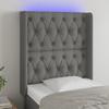 VidaXL LED Headboard Bedroom Furniture Single Bed Accessory Headboard Bed Frame Interior Dark Grey 3124359