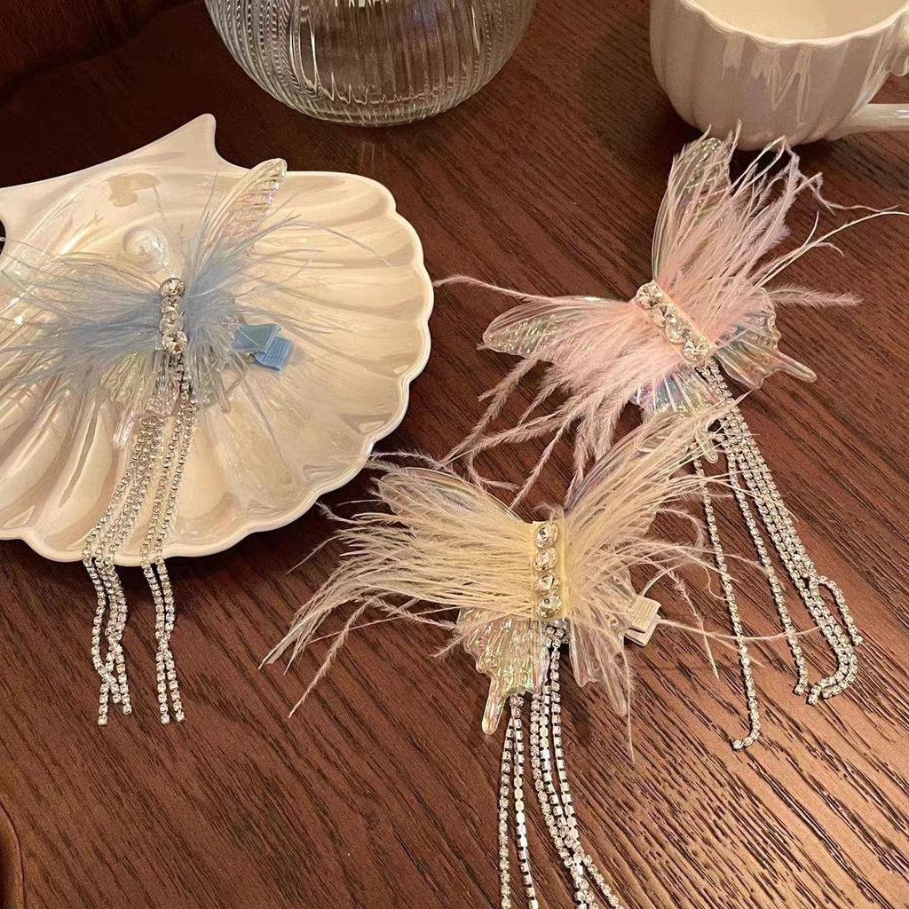 2023 Children's 3D Butterfly & Mermaid Princess Hair Clips - Feather Hairpins & Baby Headwear Accessories