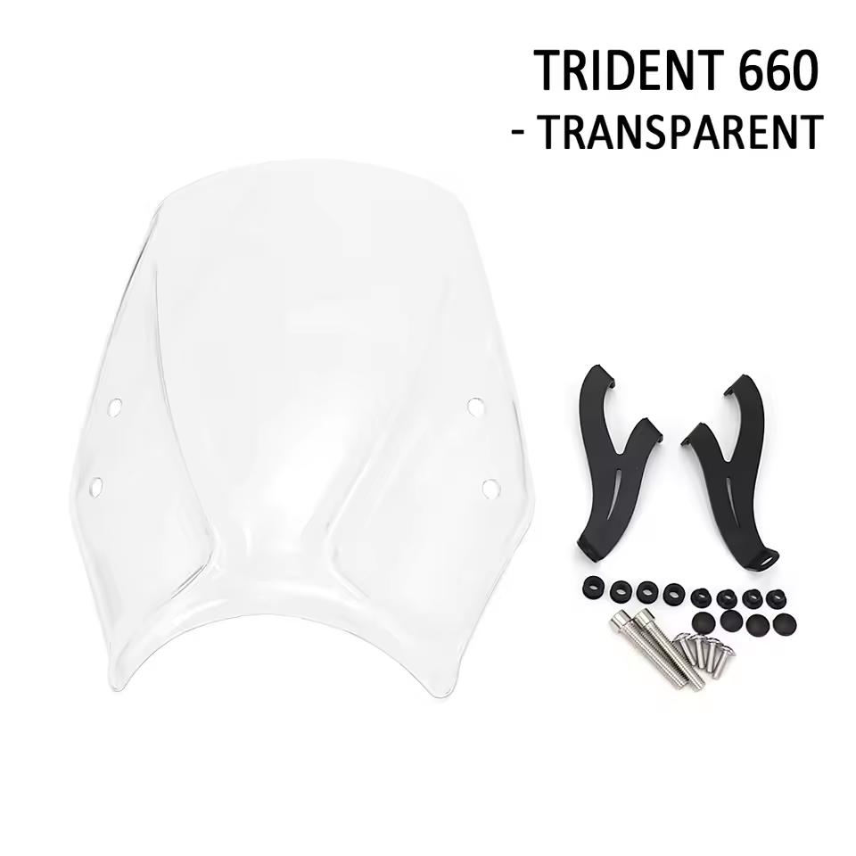 

For TRIDENT Trident 660 2024 2023 Motorcycle Windscreen For Trident660 2021 22 Accessories Windshield Baffle Air Wind Deflectors прозрачный