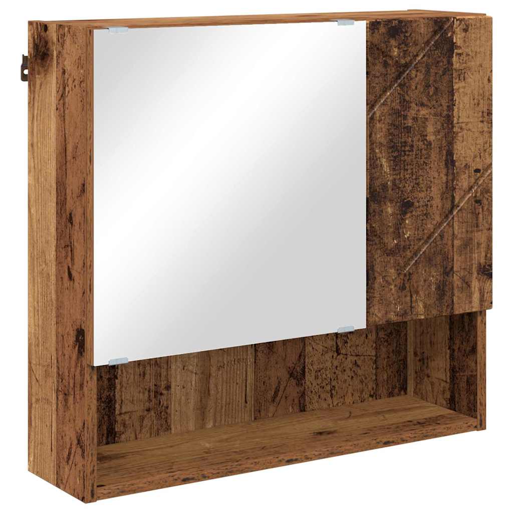 Mirror Cabinet with Door Rustic Wood Look 59 x 17 x 55 cm Engineered Wood