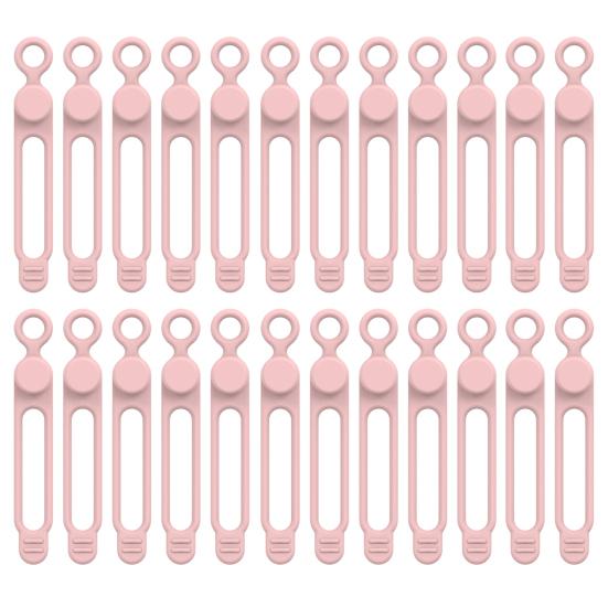 24Pcs Organizador de cabos Elasticidade Auto-fixação Fivela Design Silicone Organizador de fios Fixador de armazenamento Suprimentos domésticos