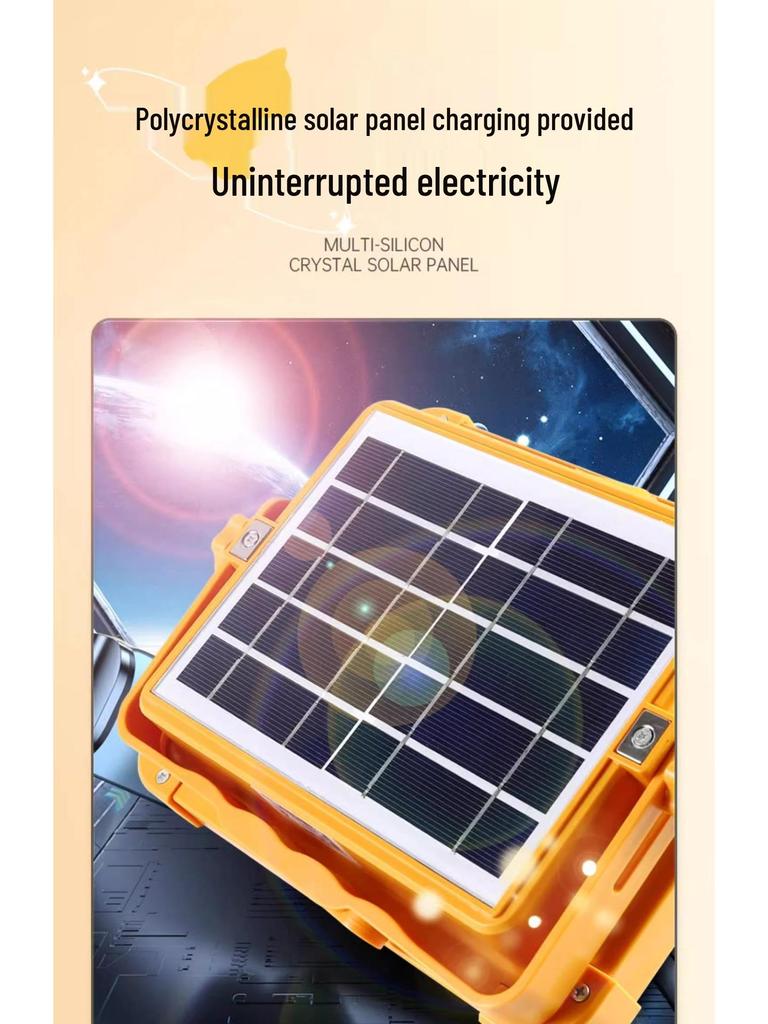 LED Solar Rechargeable Light: Outdoor Camping, Market Stall & Emergency Use, Long Battery Life