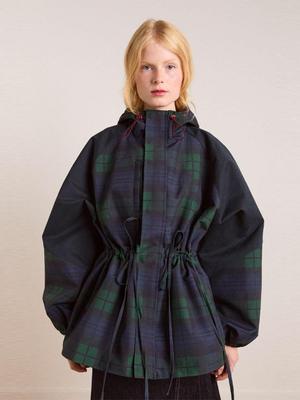 Casual Color Block Stand Collar Drawstring Waist Jacket for Women - 2025 Autumn Collection