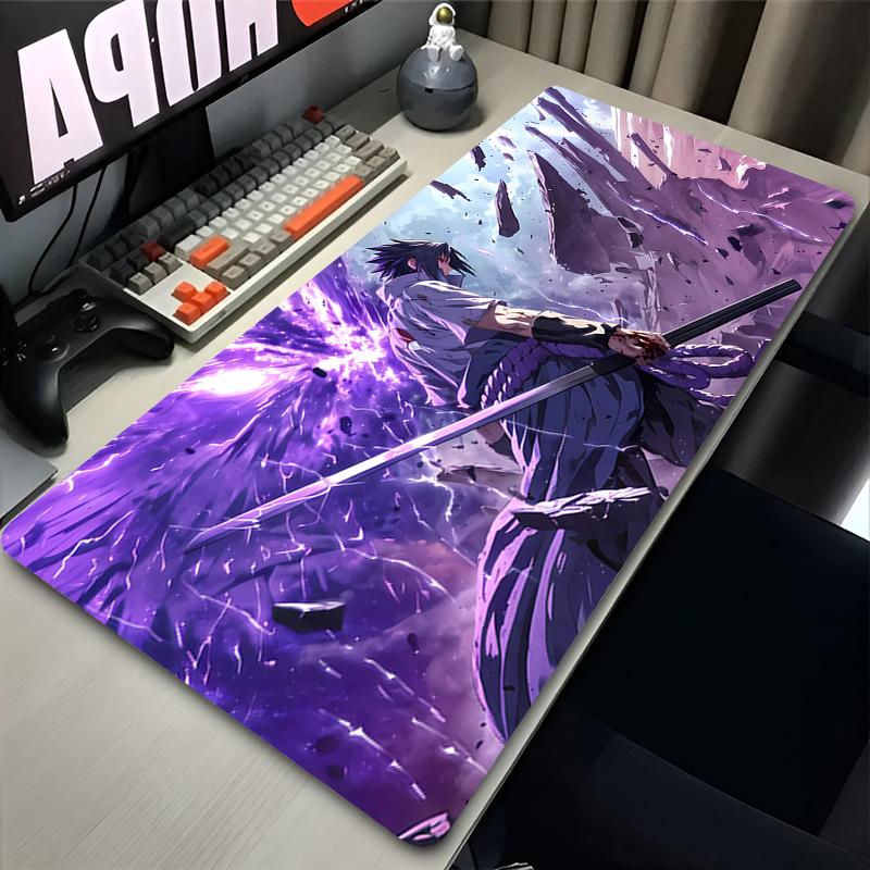 Mauspad Professionelles ESports Spiel-Mauspad NNaruto Sasuke Mauspad Anime Erweitertes Tastatur-Matte Notizbuch-Mauspad Comic Teppich