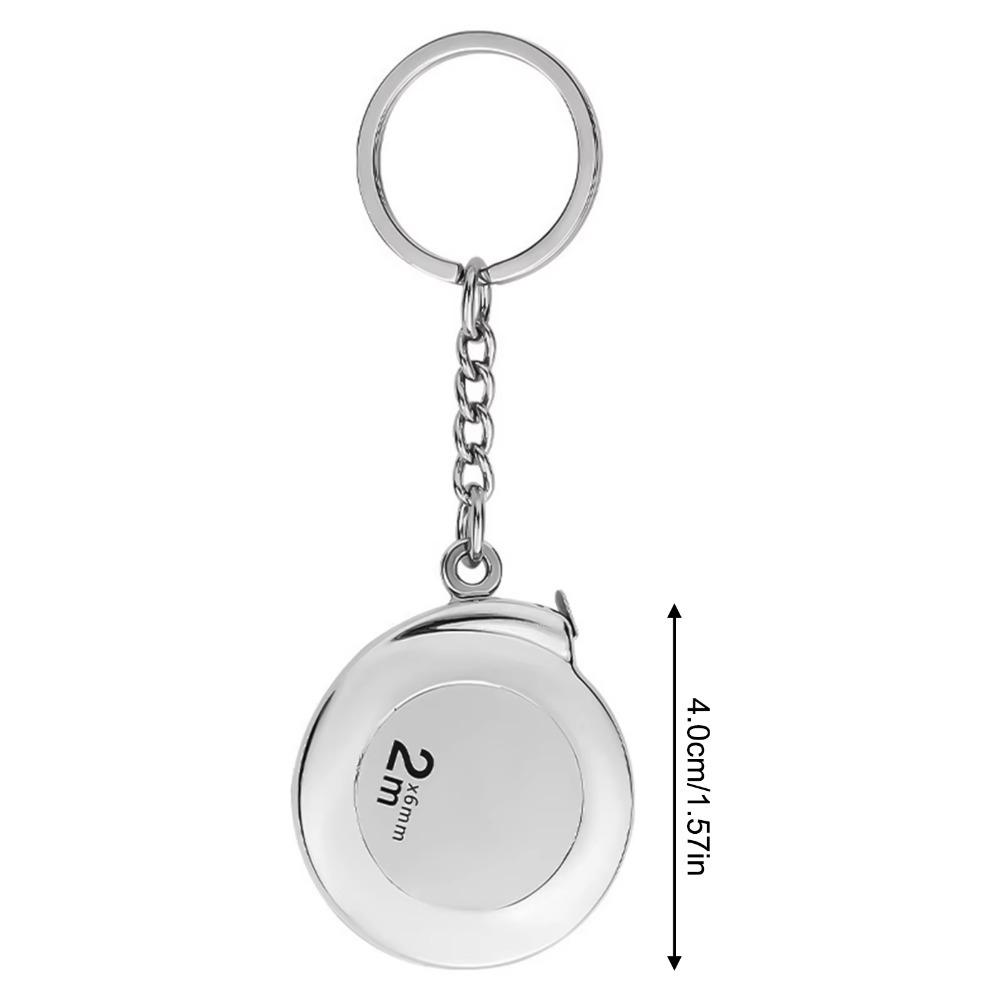 

New 2M Pocket Mini Tape Measure Small Retractable Mild Steel Keychain Portable Measuring Tape DIY Crafting Sewing серебряный