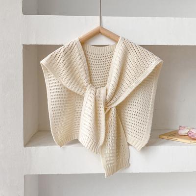 Korean Solid Color Knit Women Fake Collar Shawl Summer Air Conditioned Shoulder Protect Cervical Spine Thicken Warm Scarf