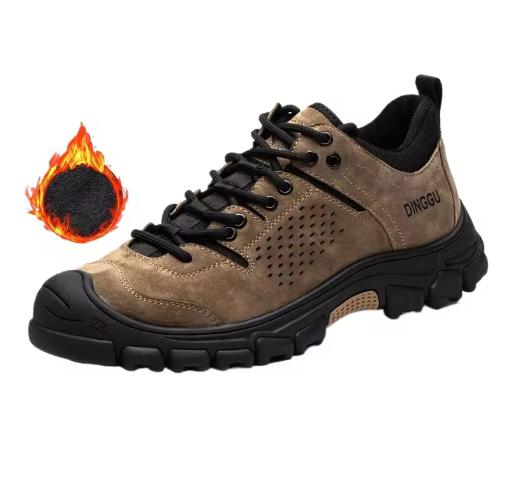 Fashion Men's Steel Toe Safety Shoes Man Waterproof Anti-slip Work Shoes Leather Sports Work Sneakers Winter Safety Work Boots for Men