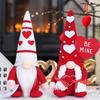 Heart Hat Gnomes Plush Dolls Valentines Day Scandinavian Tomtes Elf Figurine Toy Decoration for Bedroom or Office Desk