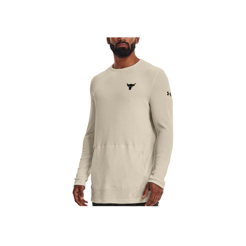 Under Armour Project Rock Pohodlná Měkká Módní Všestranná Košile s Dlouhým Rukávem Pánské košile Khaki 1367095-279