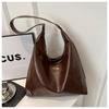Oily Leather Large Slouchy Tote Bag: Women's 2024 Korean Style Casual Retro Spring Fashion, Large Capacity.