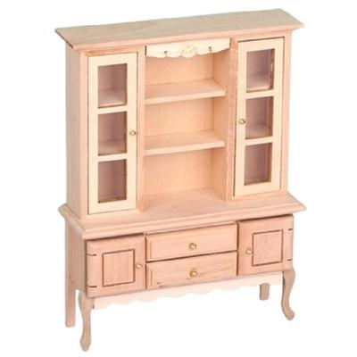 Natural Wood Miniature Cabinet Model 1/12 Scale Unfinished Dollhouses Furniture For DIY Painting Projects