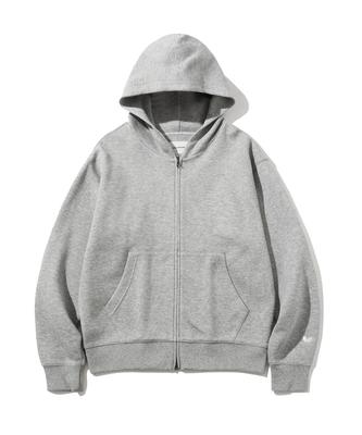 Butterfly Sportswear Original Embroidered Logo 2-Way Zip-Up Hoodie Grey