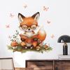 1PCS Cartoon Fox Reading Children's Room Kindergarten Wall Beautification Wall Stickers Self-adhesive PVC Material