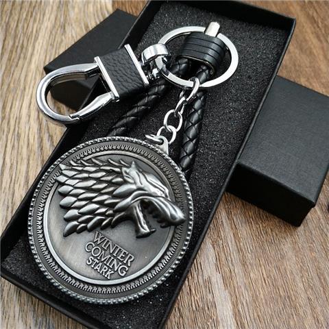 New Game Of Thrones Keychains Stark Wolf Head Dragon Badge Keychain Keyring Llaveros Of Movie Gifts For Friends