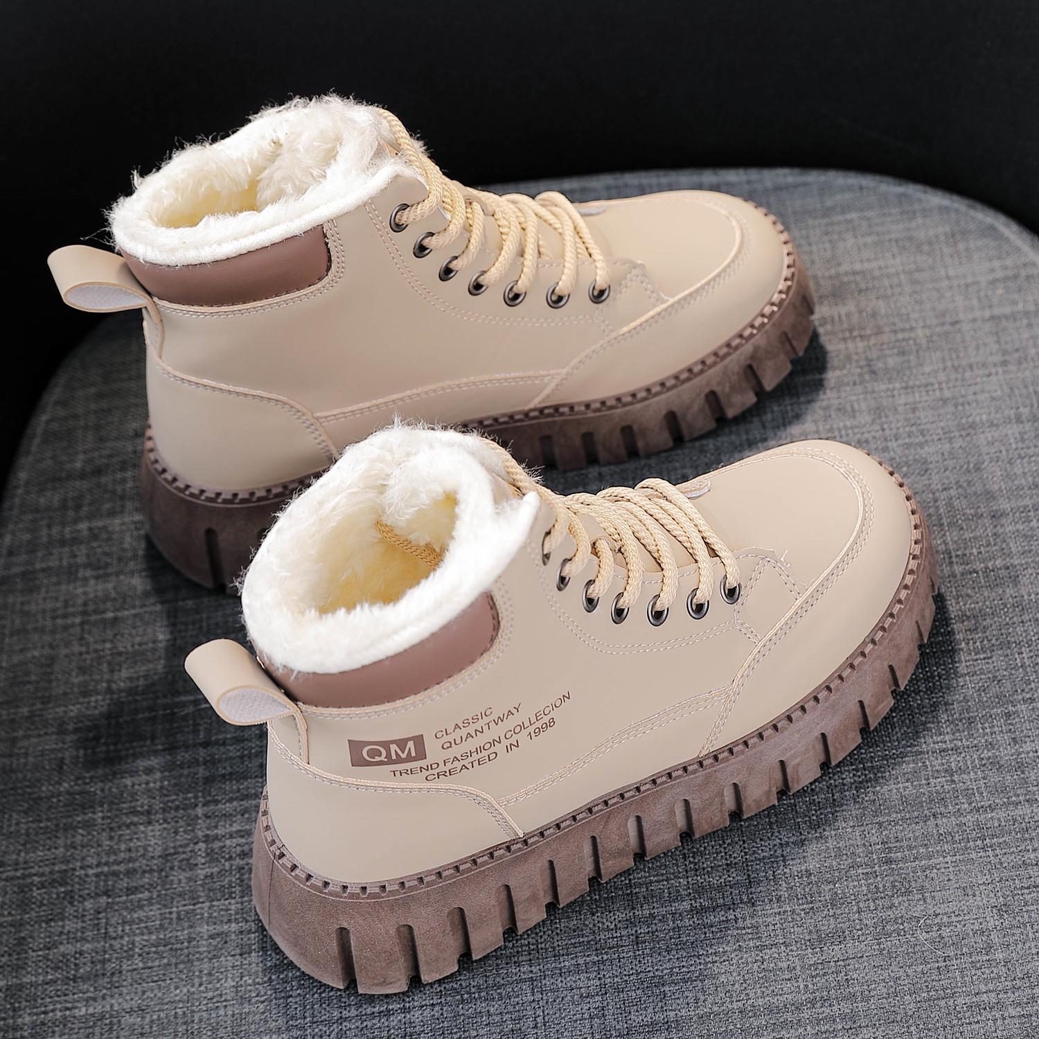 2025 Winter Women s Non-Slip Thick Sole Snow Boots - Flat Soft Sole, Plus Velvet, Short Boots 37