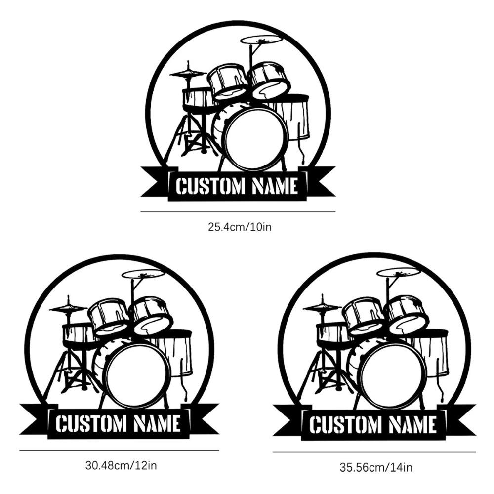 

Metal Tin Sign Wall Art Music Lover Gift Home Decor Drummer Gift Club Decor Personalized Nameplate TYDZ002827-10in