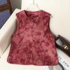 Chinese National Style Jacquard Vest for Women - 2026 Spring/Autumn Retro Sleeveless Top with Frog Button.
