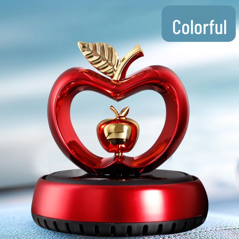 Apple Heart-Shaped Solar Rotating Car Perfume Ornament