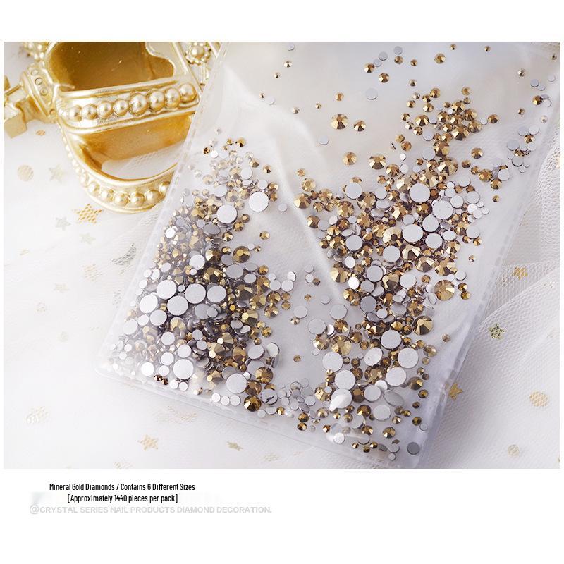 Nail Art Decorations: 1440 Mixed Crystal Glass Rhinestones, Colored Flat-Backed for DIY