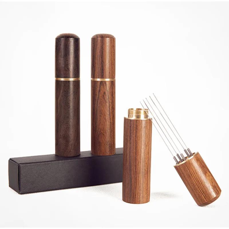 Barista Kaffepulver Rörpinne 6 Nålar Rostfritt Stål WDT-verktyg för Espresso Puckförberedelse Klumpförebyggande Rörpinne för Jämn Extraktion