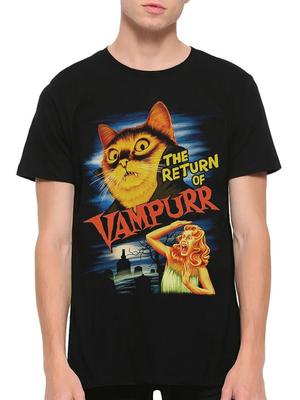 La Ritorno del Vampurr Maglietta Divertente / Maglietta Classica Gatto Dracula