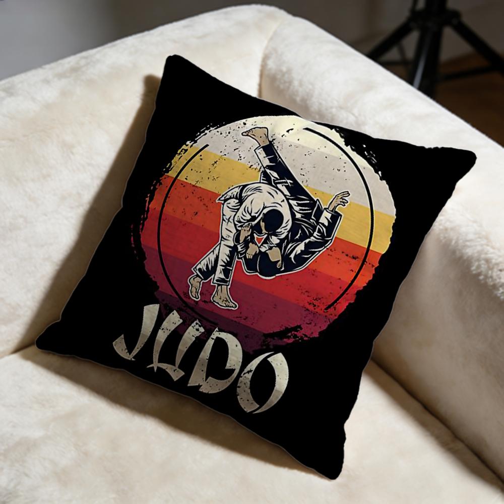 Sports Judo Martial Arts Cushion Cover Soft Decorative Pillow Case Suitable for Bedroom Sofa Car Travel Use