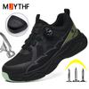 Rotating Button New Men Safety Shoes Anti-smash Anti Puncture Work Sneakers Steel Toe Shoes Work Boots Security Protection Shoes