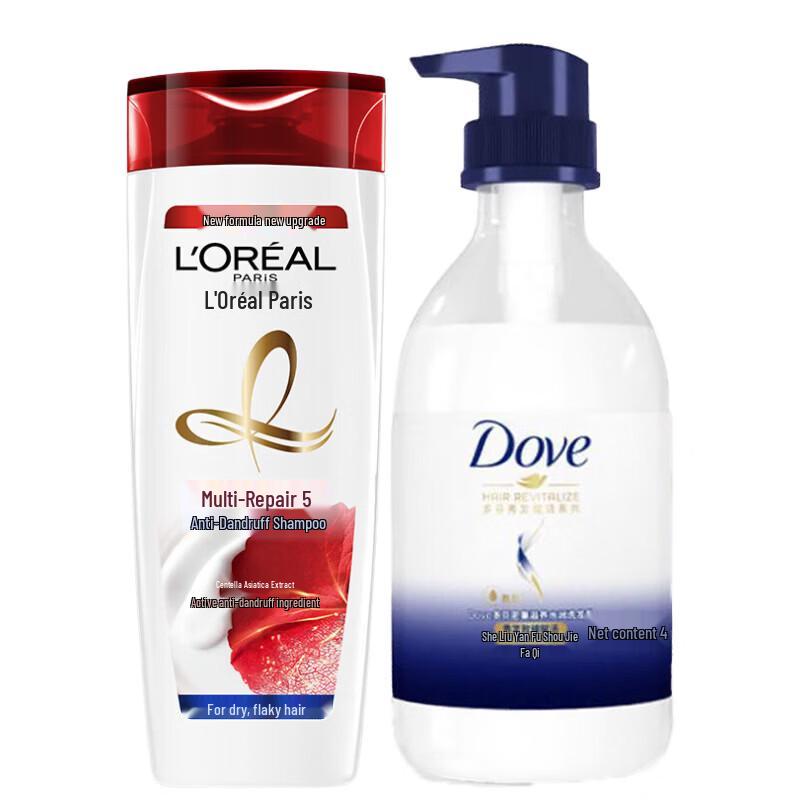 Dove & L Oréal Moisturizing Body Wash & Shampoo Set