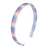 Bandeau pour fille avec peigne à dents lisses et arc anti-glisse Couleur dégradé arc-en-ciel Décoration Cœurs Étoiles Serre-tête