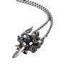 European and American Jewelry Creative Double Dragon Sword Black Gem Pendant Necklace Retro Necklace Men