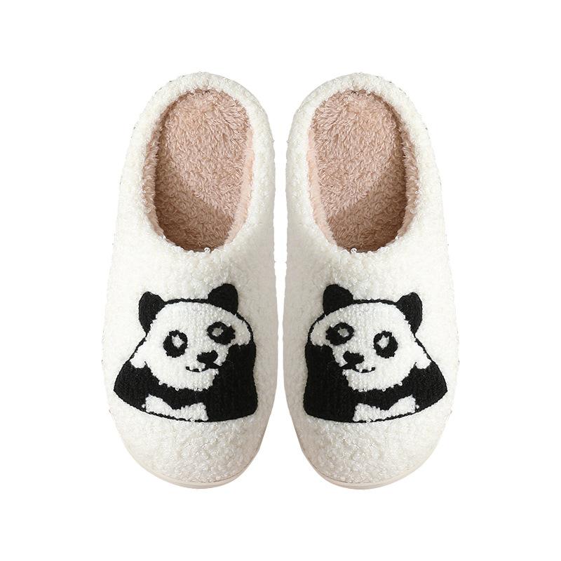 Panda home cotton slippers autumn and winter EA non-slip sole warm couple plush female couple baotou