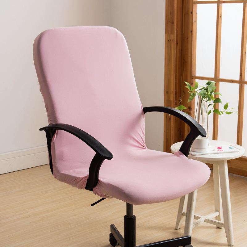 Stretch Computer Office Chair Cover with Durable Zipper Washable Removable Rotating Boss Chair Slipcovers Anti-dust Soft Desk Chair Seat Protector