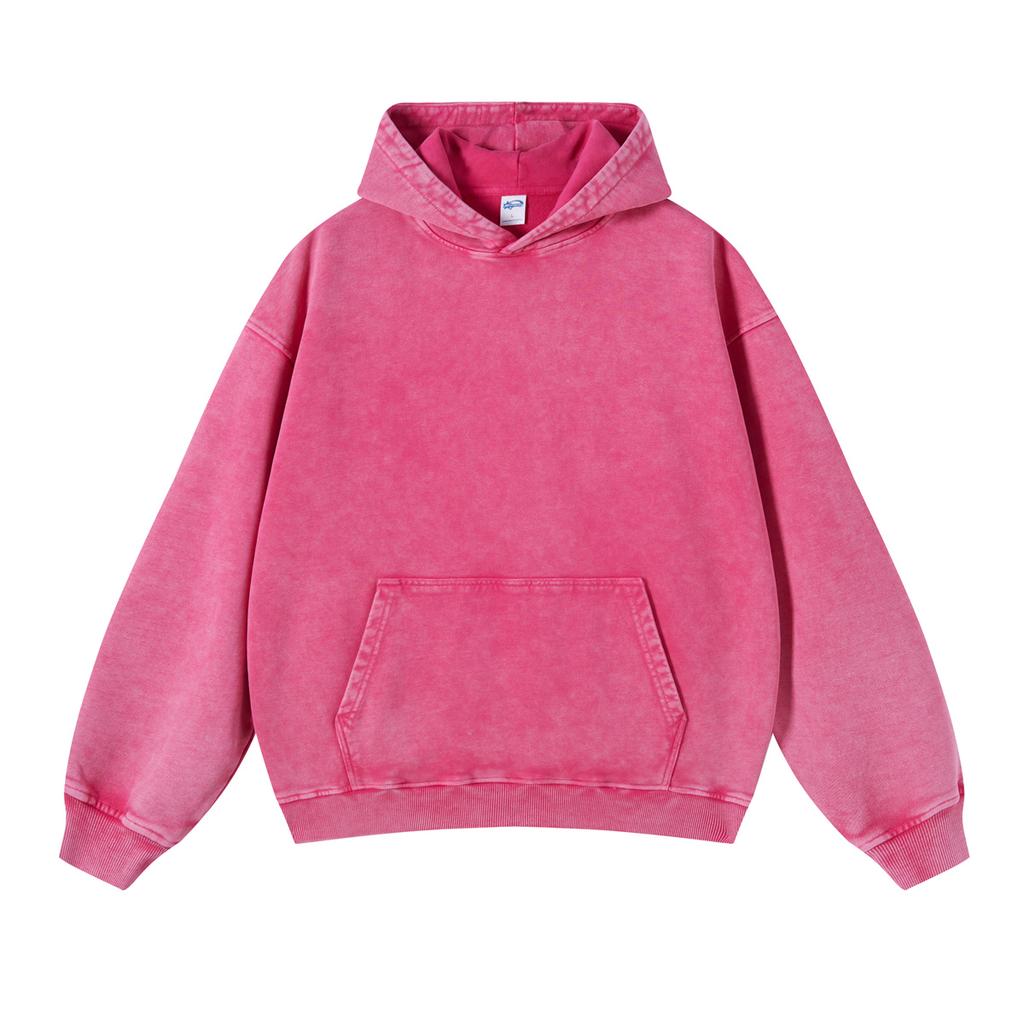 Sudadera con capucha de peso pesado de alta costura lavada vintage oscura holgada extragrande unisex